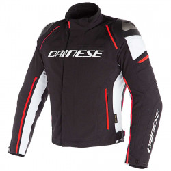 Chaqueta Dainese Racing 3 D-Dry Jacket Negro / Blanco/ Rojo Fluor